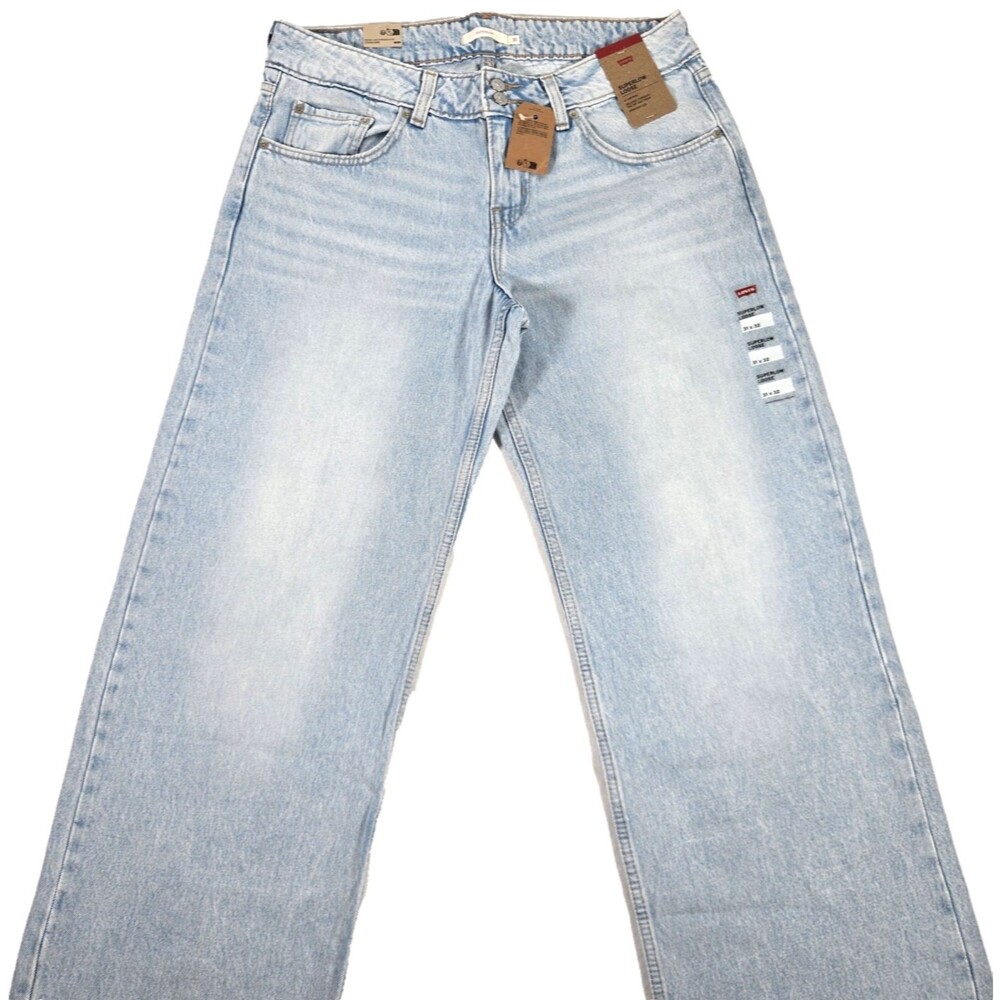 Levi's Superlow Loose Jeans Light Wash Blue Denim Women's Size 31x32 New